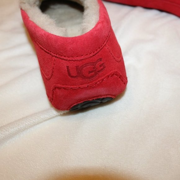 NIB UGG‎ MEN'S ASCOT SUEDE UGGPURE LINED SLIP ON SLIPPERS RED - Picture 4 of 8